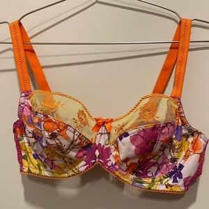 Colorful Floral Bra 36D
